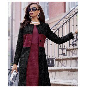 Women's Shimmer Boucle Midi Coat